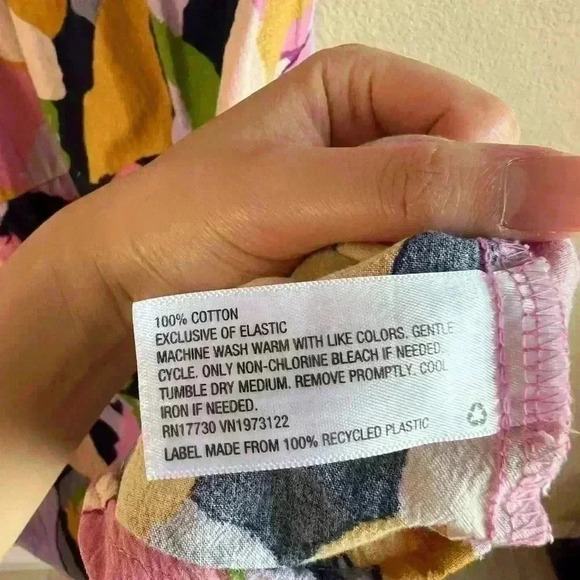 Ava & Viv Floral pink Print Smocked Tie Back Tiered Midi Dress with pocket 2X - Picture 7 of 8